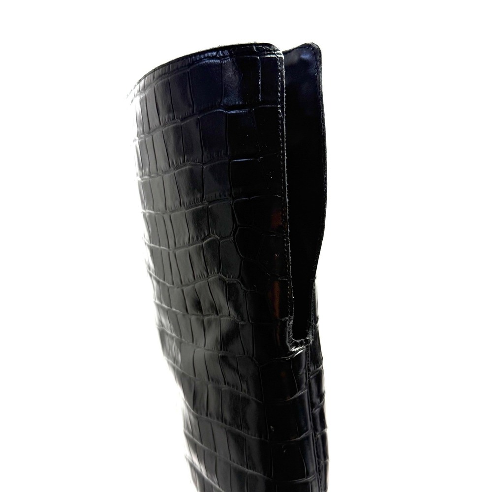 Schutz Women's Helena Over the Knee Boots Black Croco Print Size 9B NWT/COX - Picture 8 of 12